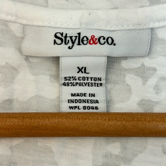 NWOT Style & Co. White Burnout Hooded Open Cardigan – Women’s XL - Picture 2 of 5